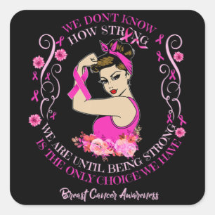 Womens Breast Cancer Awareness Ribbon T-Shirt177 Square Sticker