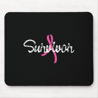 Womens Breast Cancer Awareness Survivor Pink Ribbo Mouse Pad