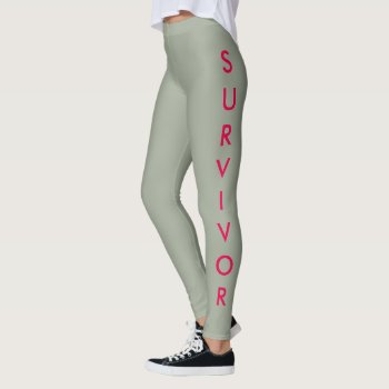 Women's Breast Cancer Survivor Leggings by CKGIFTS at Zazzle