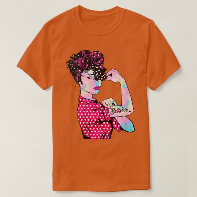 Womens Breast Cancer Warrior  Awareness  Support B T-Shirt (Design Front)