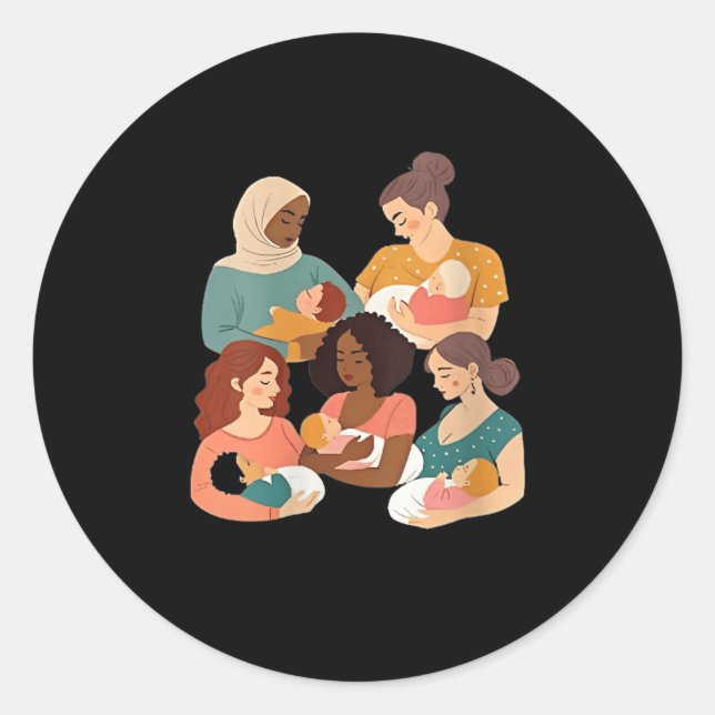Womens Breastfeeding Lactation Consultant Birth Wo Classic Round Sticker (Front)