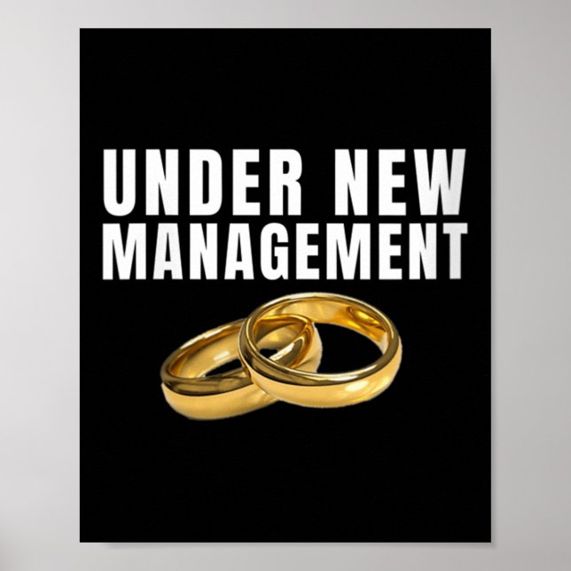 Womens Bride Groom Wedding Rings Under New Managem Poster (Front)