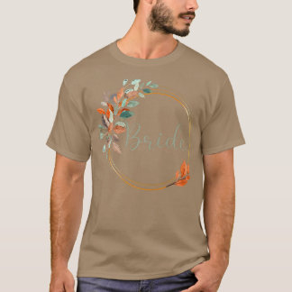 Womens Bride Stag Party Autumn Leaves Bride  T-Shirt