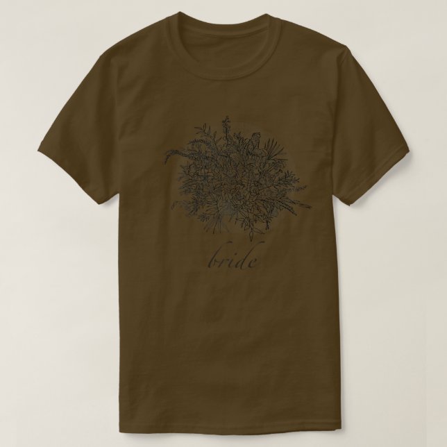 Womens Bride & Wildflower Bouquet  T-Shirt (Design Front)