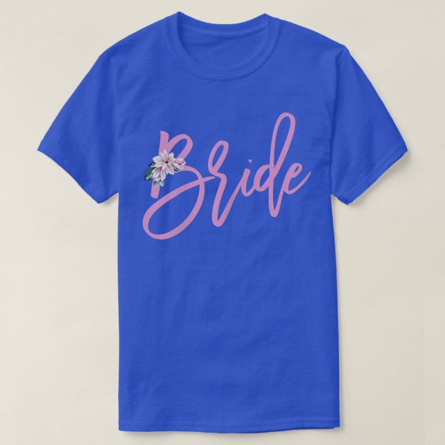 Womens Bride With Pink Flowers  T-Shirt (Design Front)