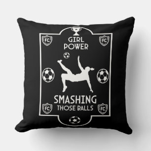 Womens British British Soccer Throw Pillow