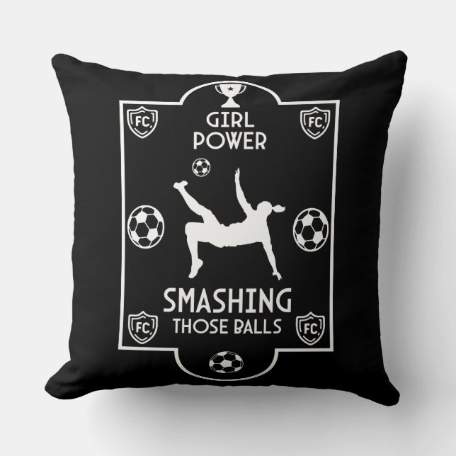 Womens British British Soccer Throw Pillow (Front)