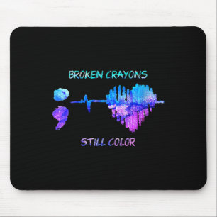 Womens Broken Crayons Is Still Color Heartbeat Sui Mouse Pad
