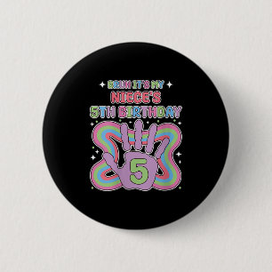 Womens Bruh, Its My Niecess 5th Birthday Aunt Uncl Button