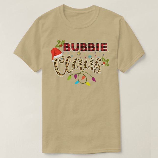 Womens Bubbie Claus Grandma Santa Buffalo Plaid Le T-Shirt (Design Front)