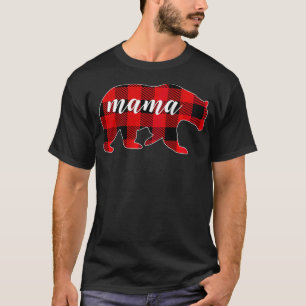 Womens Buffalo Plaid Mama Bear Mom Gifts Christmas T-Shirt