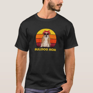 Womens Bulldog Mama Retro Sunglasses Dog English B T-Shirt
