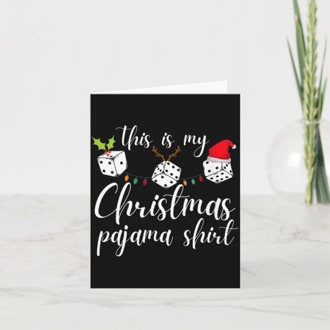 Womens Bunco Christmas Pajama Dice Game Night  Card (Front)