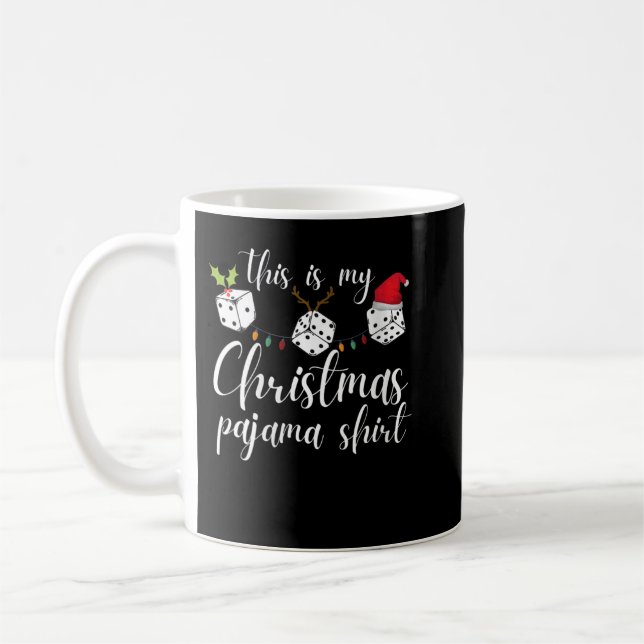 Womens Bunco Christmas Pajama Dice Game Night Coffee Mug (Left)