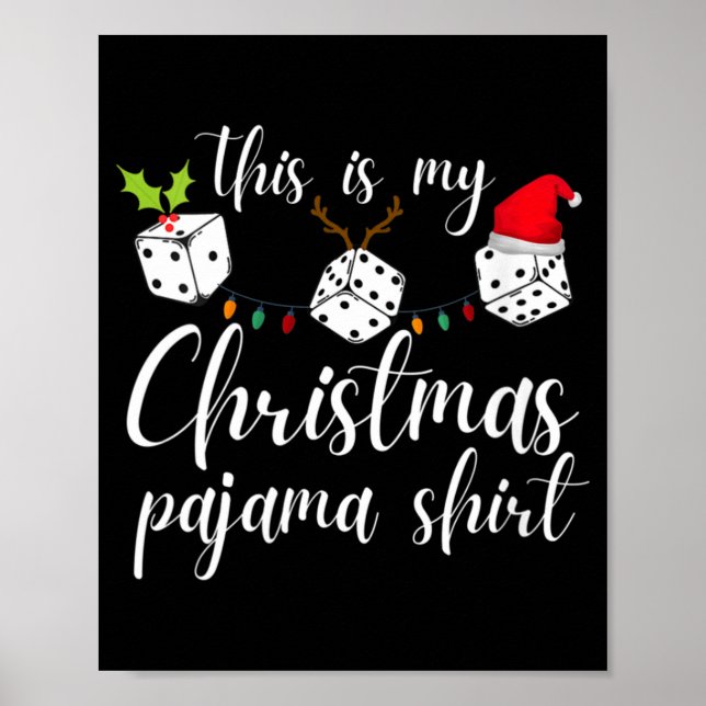 Womens Bunco Christmas Pajama Dice Game Night  Poster (Front)