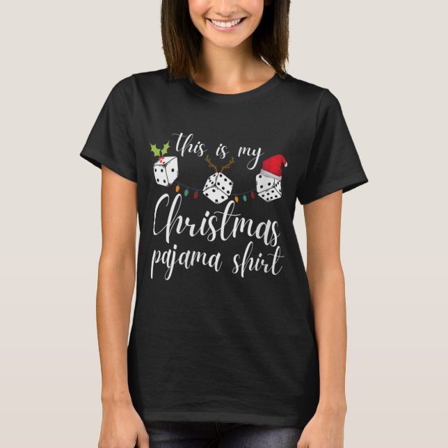 Womens Bunco Christmas Pajama Dice Game Night T Sh T-Shirt (Front)