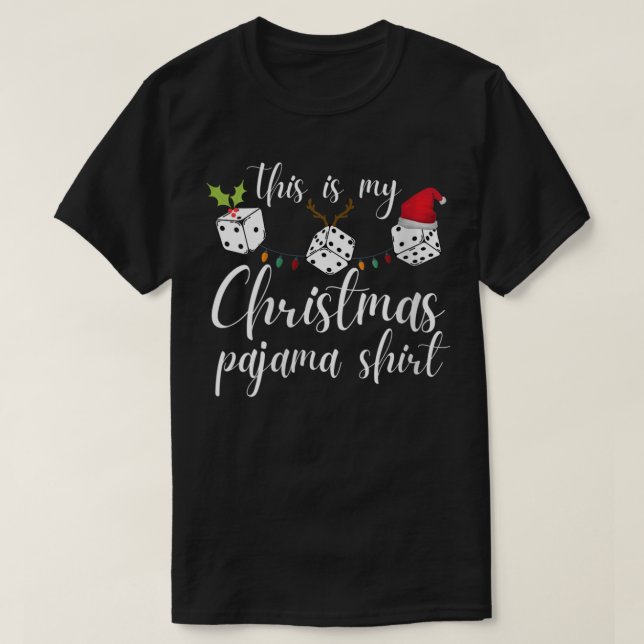 Womens Bunco Christmas Pajama Dice Game Night T-Shirt (Design Front)