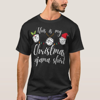 Womens Bunco Christmas Pajama Dice Game Night T-Shirt