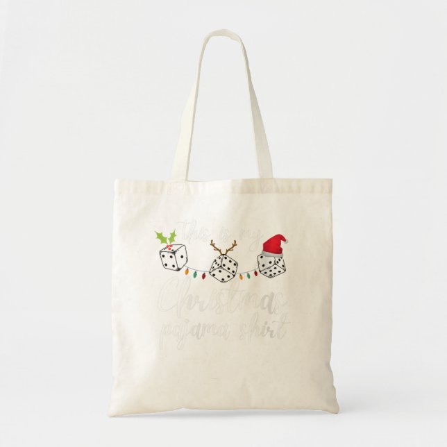 Womens Bunco Christmas Pajama Dice Game Night Tote Bag (Front)