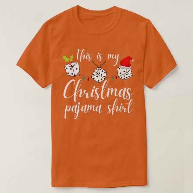 Womens Bunco Christmas Pajama Dice Game Night VNec T-Shirt (Design Front)