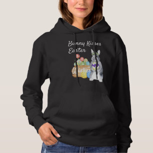 Womens Bunny Kisses Easter Wishes Hoodie