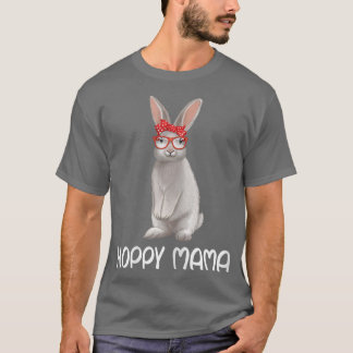 Womens Bunny With Sunglasses And Bandana Bunny Mom T-Shirt