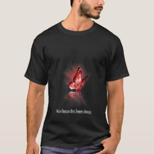 Womens Butterfly Ribbon Wolff-Parkinson-White Synd T-Shirt