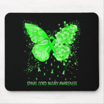 Womens Butterfly Spinal Cord Injury Awareness Ribb Mouse Pad