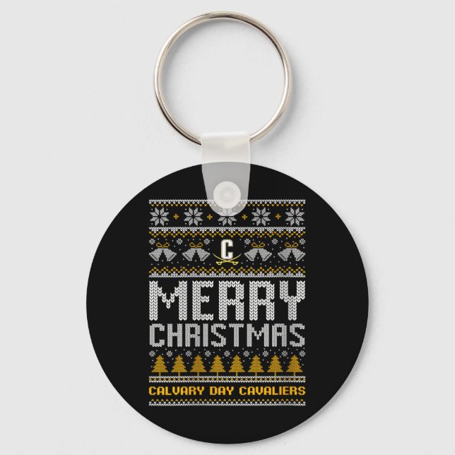 Womens Calvary Day Cavaliers Logo Merry Christmas  Keychain (Front)