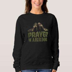 Womens Camo Heels Prayer Warrior Faith God Jesus C Sweatshirt