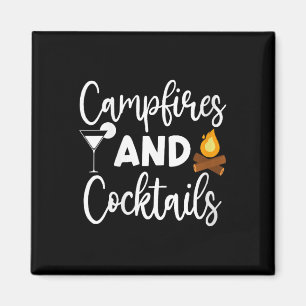 Womens Campfires And Tails Camping Lover Camper Ou Magnet