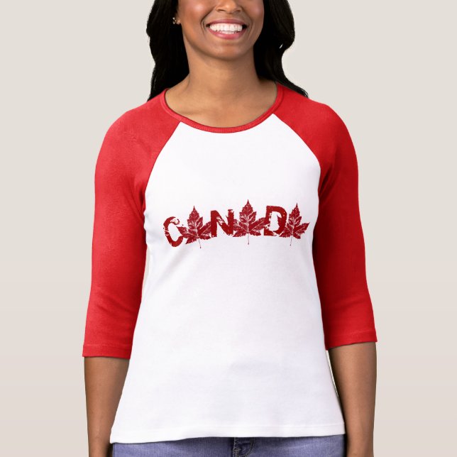 Women's Canada Baseball Jersey Plus Size Shirt (Front)