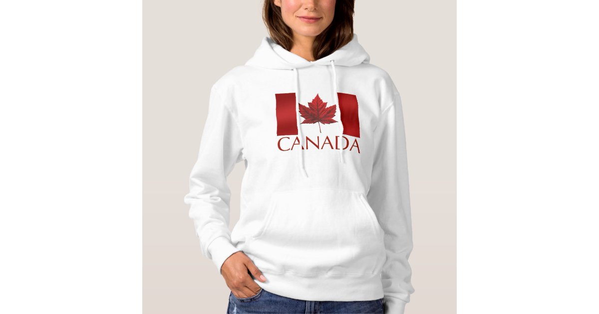 Women's Canada Flag Hoodie Souvenir Hooded Shirt | Zazzle