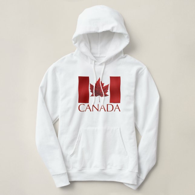 Women's Canada Flag Hoodie Souvenir Hooded Shirt (Design Front)
