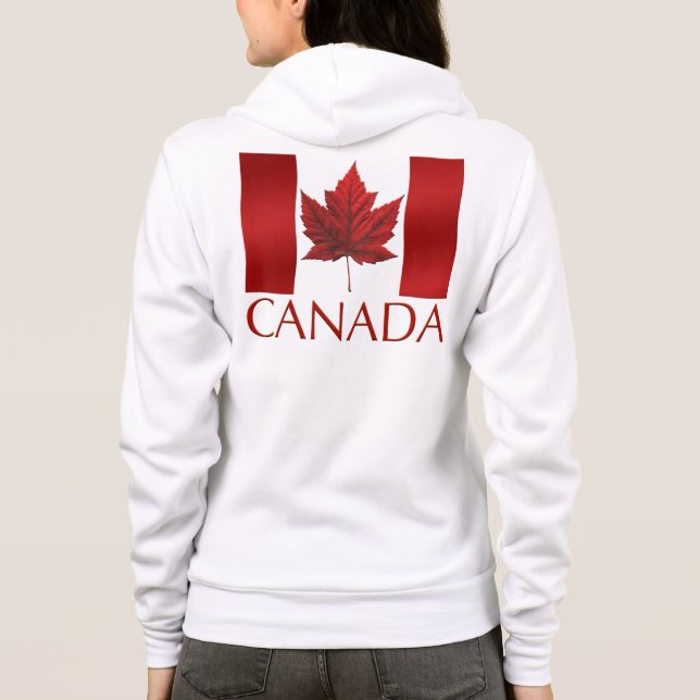 Women's Canada Flag Jacket Souvenir Sport Jacket Hoodie (Back)