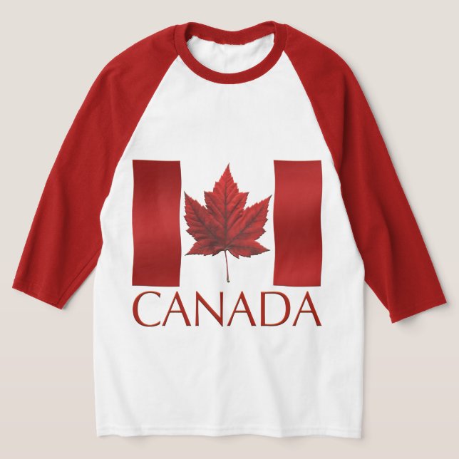Women's Canada Flag Shirt Canada Baseball Jerseys (Laydown)