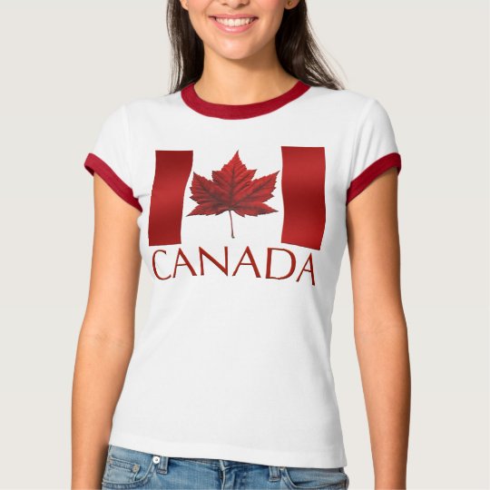 Women's Canada Flag T-shirt Souvenir T-Shirt / Tee | Zazzle.com