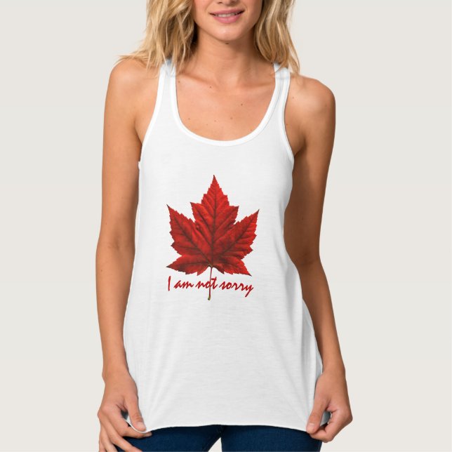 Women's Canada No Sorry Shirts Custom Tank Tops (Front)