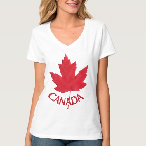 Womens Canada Shirt Ladys Maple Leaf Shirt