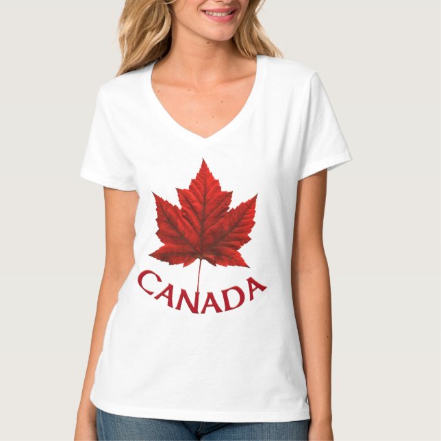 Women's Canada T-Shirt Canada Maple Leaf T-shirt (Front)