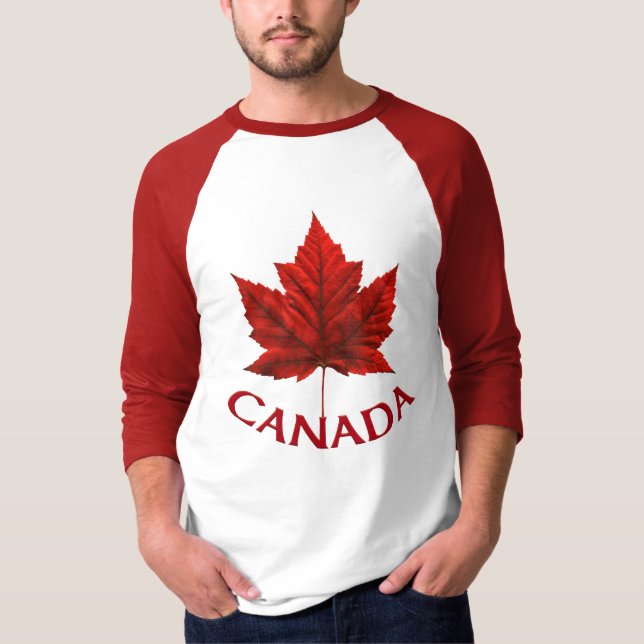 Women's Canada T-Shirt Maple Leaf Ringer T-shirt (Front)