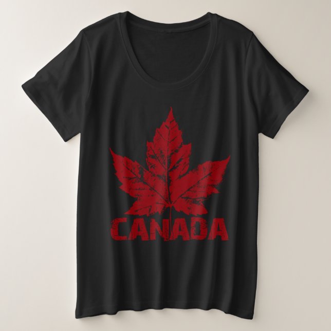 Women's Canada T-shirt Plus Size Canada Shirts (Design Front)