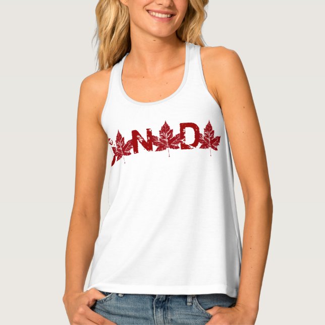 Women's Canada Tank Top Plus Size Canada Shirts (Front)