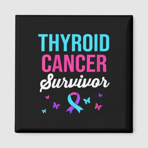 Womens Cancer Awareness Ribbon Thyroid Cancer Surv Magnet