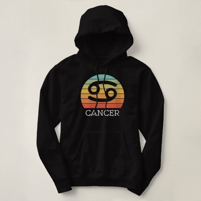 Womens Cancer Zodiac sign astrology vintage retro  Hoodie (Design Front)