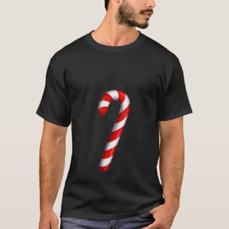 Womens Candy Cane Merry and Bright Red and White C T-Shirt