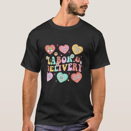 Womens Candy Heart Labor and Delivery Nurse Valent T_Shirt