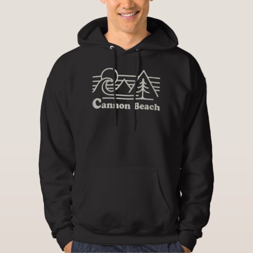 Womens Cannon Beach Oregon Coast Retro Vintage Sur Hoodie