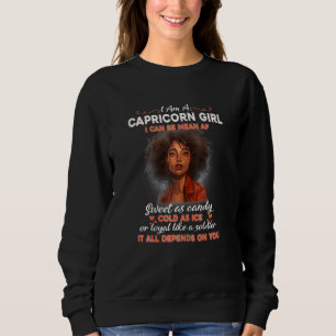 Womens Capricorn Zodiac Bday Black Woman African M Sweatshirt