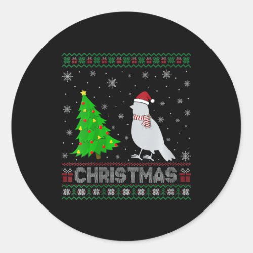 Womens Cardinal Bird Xmas Tree Lighting Ugly Chris Classic Round Sticker